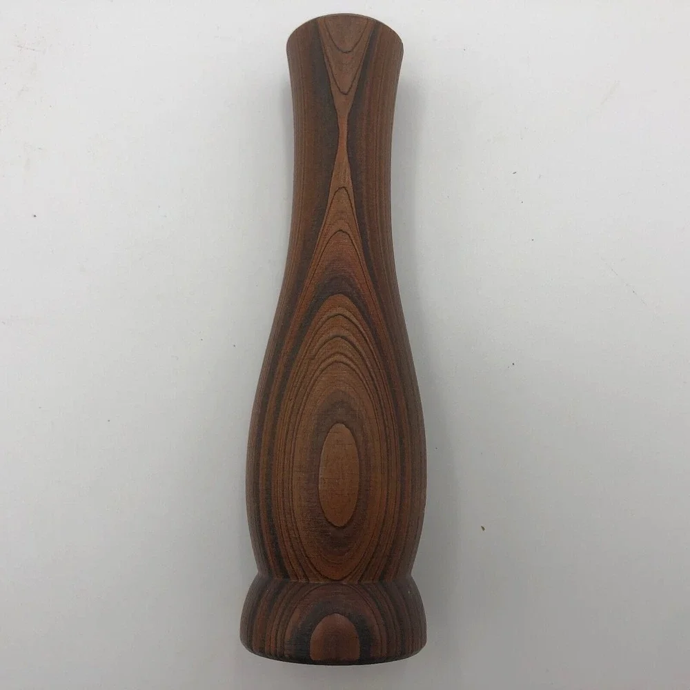 Vintage Handcrafted Cypress Wood Bud Vase gifts by GB for dry flowers